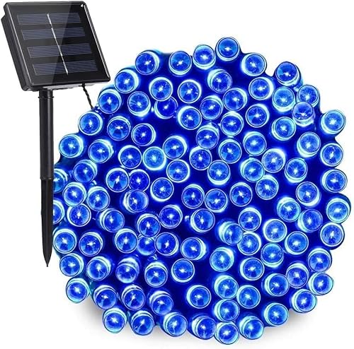 NEXVIN Solar Weihnachtsbeleuchtung Außen, 20M 200 LED Solar Lichterkette Aussen Wasserfest, 8 Modi Solar Lichterkette Blau für Weihnachten Garten Outdoor Weihnachtsbaum Deko von NEXVIN