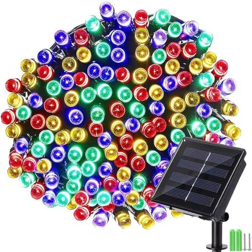 NEXVIN Solar Weihnachtsbeleuchtung Außen, 20M 200 LED Solar Lichterkette Aussen Wasserfest, 8 Modi Solar Lichterkette Bunt für Weihnachten Garten Outdoor Weihnachtsbaum Deko von NEXVIN