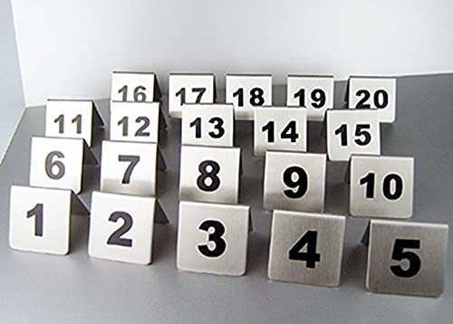 NEZIH 5 X 5 X 5 cm Edelstahl-Tischnummern Im Zeltstil, Für Rustikale Empfänge, Bankette, Cafés, Restaurants, Hotels/Black/1-40 von NEZIH
