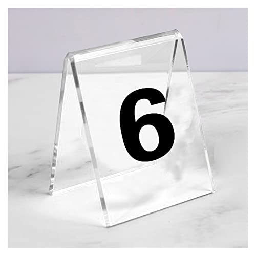 NEZIH Acryl-Tischnummern 8 X 10 Cm, Tischschilder Im Zeltstil, Set Mit 6 Bunten Tischschildern/Transparent/1 To 6 von NEZIH