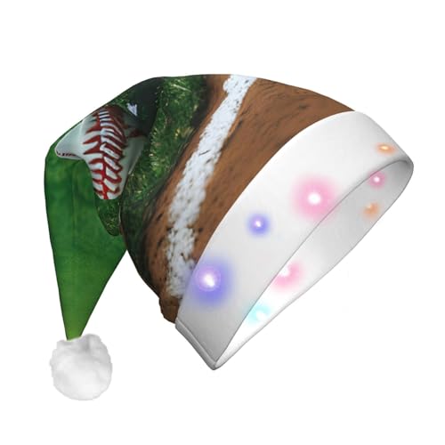 NEZIH Lustige Weihnachtsmannmütze mit LED-Licht, Gras-Baseball-Softball-Weihnachtsmütze, verrückter Weihnachtsmütze, für Erwachsene als Partyzubehör von NEZIH