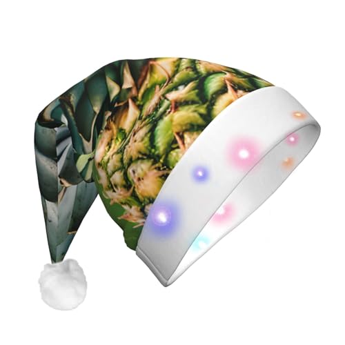 NEZIH Weihnachtsmütze, LED-Weihnachtsmütze, Urlaub für Erwachsene, Unisex, mit Ananas-Druck, Weihnachtsmannmütze für Partyzubehör von NEZIH