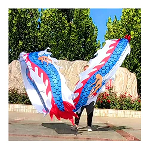 Drachentanzband Dragon Ribbon Streamer Outdoor-Flinging Dragon Print Dance Streamer, Outdoor-Fitness for Erwachsene, die Seidenbänder schwingt und dreht, Feierausrüstung(10m/33ft) von NFOQRVKW