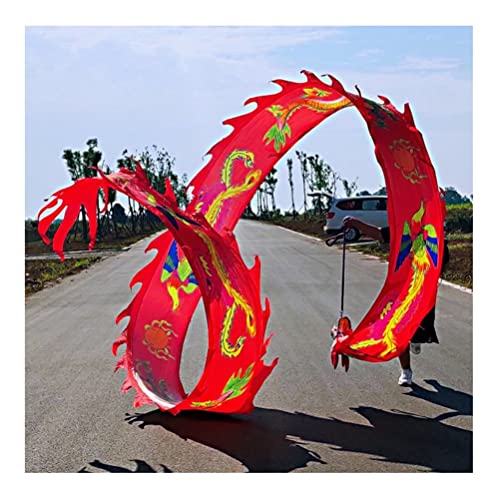 Drachentanzband Dragon Ribbon Streamer Outdoor Flinging Dragon Print Dance Streamer, bunte Drachentanz-Streamer aus Seide, Erwachsene Kinder Spin Swing Sports Fitness Ribbon(Red,8m/26ft) von NFOQRVKW