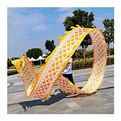 Drachentanzband Dragon Ribbon Streamer Outdoor Flinging Dragon Print Dance Streamer, chinesischer Square Dance ältere Fitness-Aktivität bunter Drachentanz-Streamer aus Seide(Unique Colour,10m/33ft) von NFOQRVKW