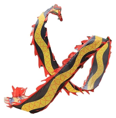 NFOQRVKW Drachentanzband Tanz-Drachen-Spinnbänder, Seiden-Drachen-Poi, 3D-Bunte Drachen-Seiden-Flowy-Spinn-Luftschlangen, chinesische Folk-Fitness, Outdoor-Sport, Outdoor-Park von NFOQRVKW