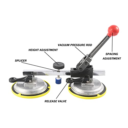 Seamless Naht Setter, 4-1 / 2-Zoll-Nahtsetzer mit verstellbarem Vakuumsaugnapf for Verbinden und Nivellieren von Nähten Professionelles Arbeitsplatten-Installationswerkzeug for Granit, Stein, Marmor, von NGBFF