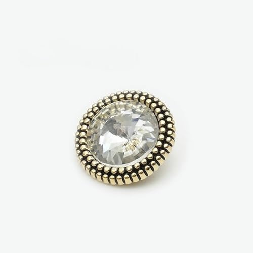 15–22 mm, 20 Stück, weiße Kristall-Rhinestone-Knöpfe, Perlmuttknöpfe, Retro-Rhinestone-Knöpfe, Kristall-Hemdknöpfe, Perlmuttknöpfe für Kleidung-20 mm-Goldpunktschwarz von NGHRDGD