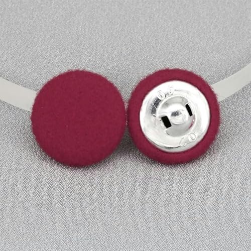 20 Stück 15–38 mm Nähset mit runden, mit Samtstoff überzogenen Knöpfen und Metallschäften, bunte Stoffknöpfe zum Nähen und Basteln-Fuchsia-20 mm 20 Stück von NGHRDGD