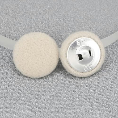 20 Stück 15–38 mm großes Nähset mit runden, mit Samtstoff überzogenen Knöpfen und Metallschäften, bunte Stoffknöpfe für Nähbegeisterte-Beige-20 mm 20 Stück von NGHRDGD