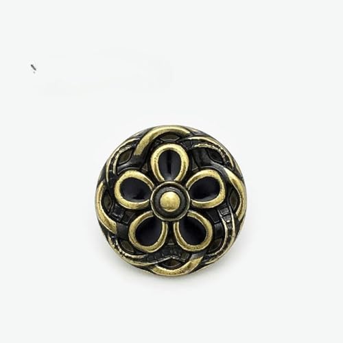 20 Stück 18/22 mm goldene weiße Perlenblumenknöpfe Mantelperlenknöpfe zum Nähen Kunstperlen-Flachrückenknöpfe Legierungsschaftknöpfe-18 mm-Bronze von NGHRDGD