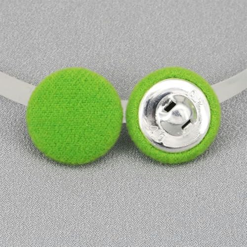 30 Stück 15/20/25/30 mm bunte Stoffknöpfe mit Metallschaft für DIY-Nähzubehör-grün-30 MM 30 STÜCK von NGHRDGD