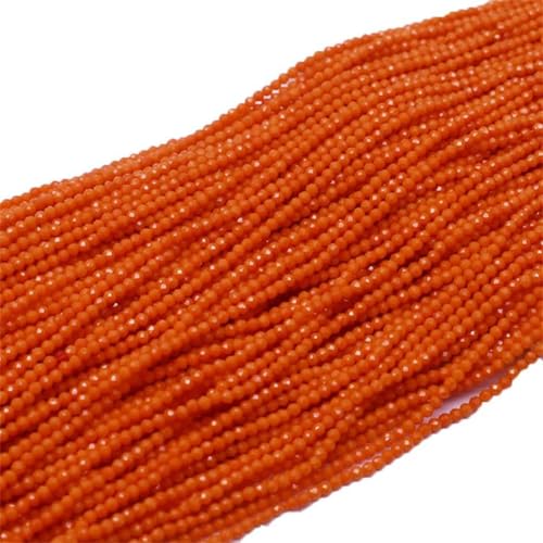 Glasperlen 2 mm Parodie orangerot Sardine Korallenfarbe Facetten runde Perlen lose Abstandsperlen zur Schmuckherstellung DIY Runde Sardine 2-Facetten orange 1 von NGHRDGD