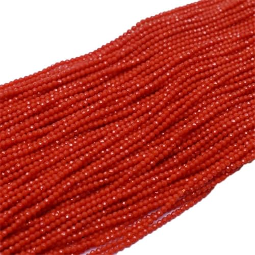 Glasperlen 2 mm Parodie orangerot Sardine Korallenfarbe Facetten runde Perlen lose Abstandsperlen zur Schmuckherstellung DIY runde Sardine 2-Facetten-Sardine 1 von NGHRDGD