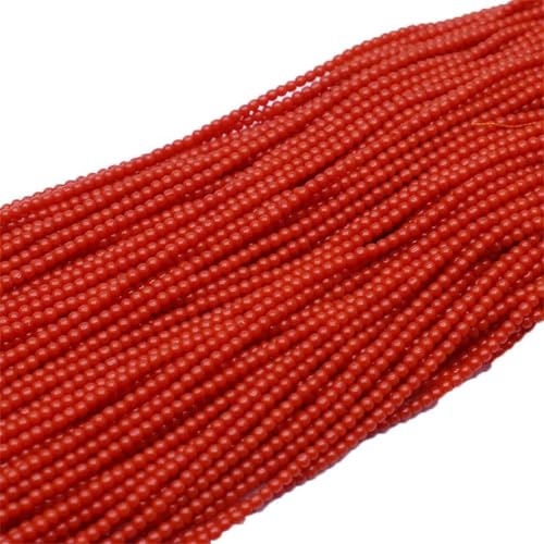 Glasperlen 2 mm Parodie orangerot Sardine Korallenfarbe Facetten runde Perlen lose Abstandsperlen zur Schmuckherstellung DIY runde Sardine 2-runde Sardine 2 von NGHRDGD