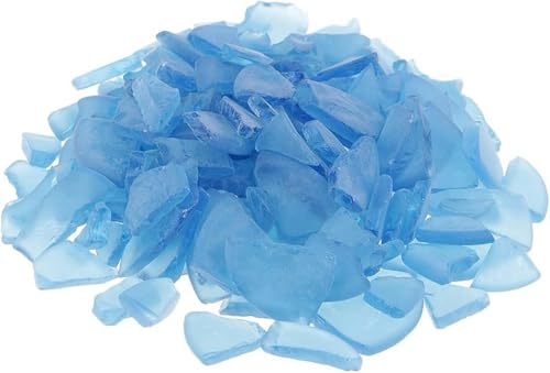 HOSD Großpackung 500 g, DIY-Bastelarbeiten, Seeglas, mattiertes, klares Strandglas zur Schmuckherstellung, D719 (Farbe: gemischt), Blau, Klar von NGHRDGD