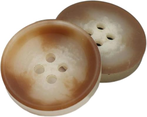 Harzknöpfe, rund, beige, Trenchcoatknöpfe, dekoratives Nähzubehör, Farbe 8, 21 mm, 10 Stück-Farbe 38–28 mm, 10 Stück von NGHRDGD