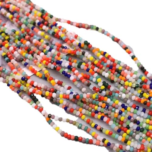 Mix Farben 1x2mm Rondell facettierte Kristallperlen Runde Glasperlen Lose Abstandsperlen zur Schmuckherstellung DIY G050 1x2mm-150 Stück-G046-1x2mm-150 Stück von NGHRDGD