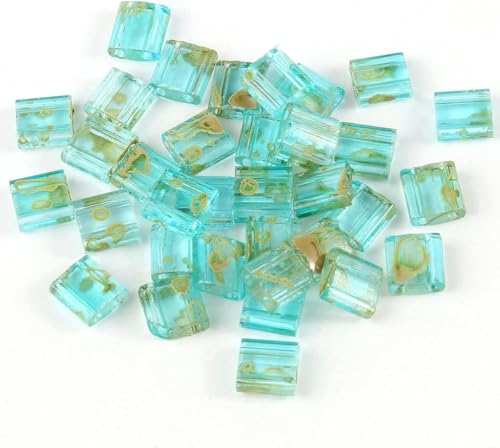 Miyuki-Tila-Rocailles-Perlen, 5 x 5 x 2 mm, mehrfarbig, 2 Löcher, lose Abstandsperlen für die Herstellung von Schmuckarmbändern zum Selbermachen, Zubehör (Farbe: 21)-23, 50 Stück von NGHRDGD