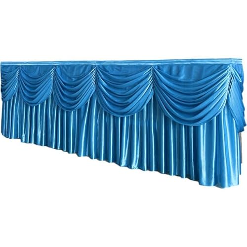 Tischrock, bunt, plissiert, gerüscht, für Hochzeit, Geburtstag, Dekoration, 3,6 m L x 75 cm H, Blau von NGHRDGD