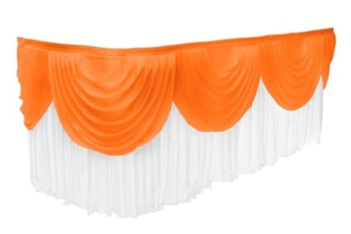 Tischrock, bunt, plissiert, gerüscht, für Hochzeit, Geburtstag, Dekoration, 3,6 m L x 75 cm H, orange von NGHRDGD