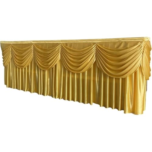 Tischrock, bunt, plissiert, gerüscht, für Hochzeit, Geburtstag, Dekoration, 4,5 m L x 75 cm H, Gold von NGHRDGD