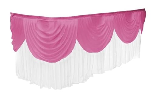 Tischrock, bunt, plissiert, gerüscht, für Hochzeit, Geburtstag, Dekoration, 4,5 m L x 75 cm H, Hot Pink von NGHRDGD