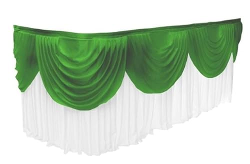 Tischrock, bunt, plissiert, gerüscht, für Hochzeit, Geburtstag, Dekoration, 4,5 m L x 75 cm H, grüne Girlande von NGHRDGD