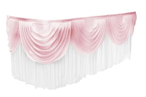 Tischrock, bunt, plissiert, gerüscht, für Hochzeit, Geburtstag, Dekoration, 5,2 m L x 75 cm H, rosa Girlande von NGHRDGD