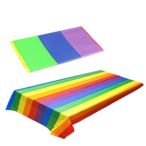 NGUMMS 5 Regenbogen-Tischdecken, rechteckig, wasserdicht, bunte Tischdecken, rechteckig, ölabweisend, für Partys von NGUMMS