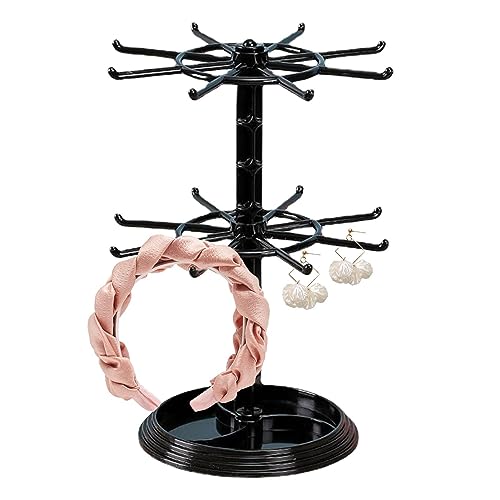 NGUMMS Halsketten-Ausstellungsständer, 2-stufiger drehbarer Organizer für Armbänder, für Zuhause, Organizer Rack Ständer für Armband, Ring, Schmuck, Ohrringe, Anhänger von NGUMMS