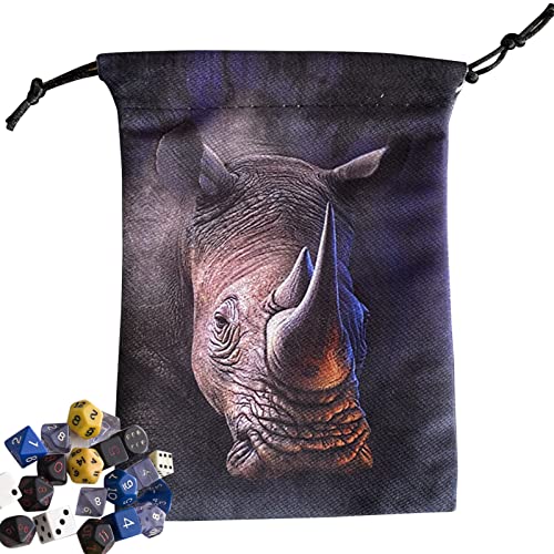 Würfel Stoffbeutel | Samt Tarot Tasche mit Tiermuster 5,12 x 7,09 Zoll | Sportkarte Favor Tunnelzug Aufbewahrungstasche Runes Schmuck Tasche Reisegeschenktasche von NGUMMS