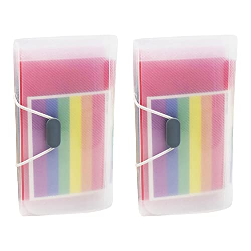 A6 File Organiser, 2Pcs Multi-Colour Rainbow Accordian Expanding Document Organiser mit 13 Taschen für Karten, Gutscheine, Quittung von NHBETYS