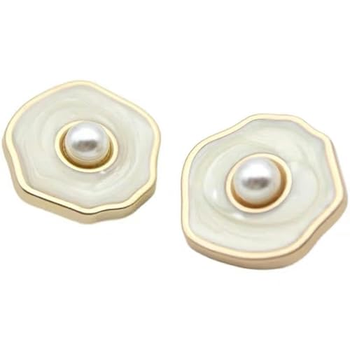 Der Knopf, Metall-Perlenknöpfe for 10 Stück, Eierform, Metall-Perlenknöpfe for Nähen, Perlenschaftknopf, Perlmuttknöpfe(30.0mm) von NHEISSCF