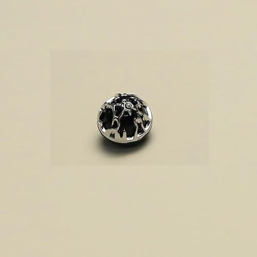 Der Knopf, Perlmuttknöpfe aus Metall for 10 Stück, runde Kugelperlen mit Bohrung, Perlmuttknöpfe for Aufnähen, Perlmuttschaftknopf, Perlmuttknöpfe(Silver Black,12mm) von NHEISSCF