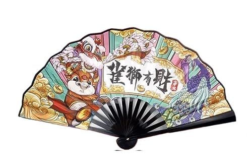 Faltfächer Handfächer Faltfächer 20,3 cm Weise Männer Tanzen Herzschlag Faltfächer Heimdekoration Geschenk Chinesische Comics Handfächer Handheld von NHFUGRSUTRRRRR