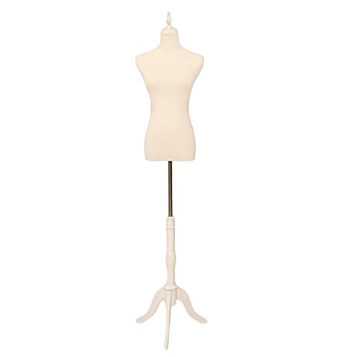 Mannequin weibliche Schaufensterpuppe, Torso, Holzstativ, Ständer, Kleidungsformen für Kleid, Schmuck, höhenverstellbar, Puppenkörper, 2 Schwänze (klein, weiß) von NHFUGRSUTRRRRR