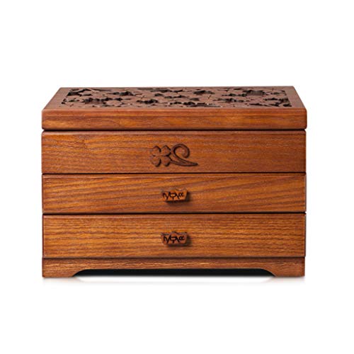 Schmuckkästchen, Schmuck-Organizer, Holz-Aufbewahrungsbox mit 3 Schubladen, Handschmuck-Aufbewahrungsbox, chinesischer Retro-Stil, große Kapazität, Schmuckschatullen von NHFUGRSUTRRRRR