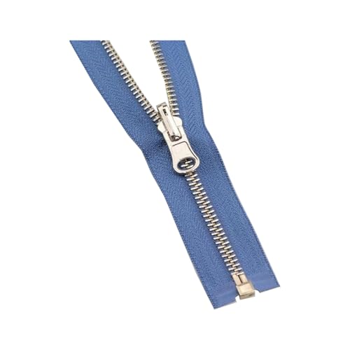 NHJSDLLMNZ Reißverschluss 1 Stück 5# offener Metall-Reißverschluss, umkehrbarer Abzieherkopf-Reißverschluss for DIY-Kleidung, Nähzubehör(Blue,90cm) von NHJSDLLMNZ