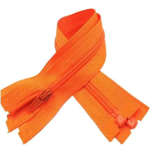 NHJSDLLMNZ Reißverschluss Zwei-Wege-Reißverschluss, 5-teiliger Reißverschluss mit offenem Ende, 20 cm bis 60 cm, geeignet for den Nähprozess von Kleidungsstücken(Orange,20CM) von NHJSDLLMNZ