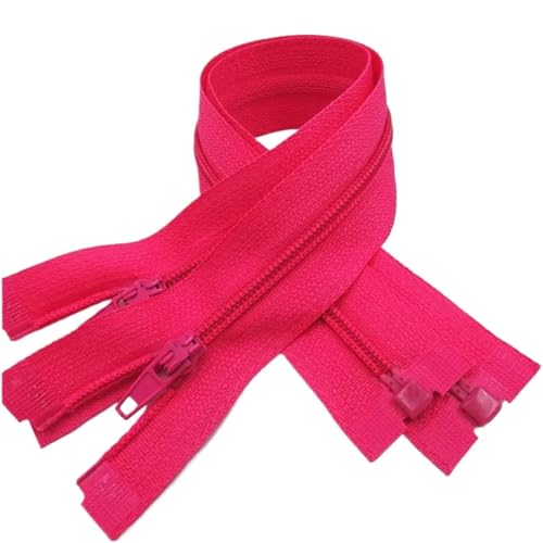 NHJSDLLMNZ Reißverschluss Zwei-Wege-Reißverschluss, 5-teiliger Reißverschluss mit offenem Ende, 20 cm bis 60 cm, geeignet for den Nähprozess von Kleidungsstücken(Pink,25cm) von NHJSDLLMNZ