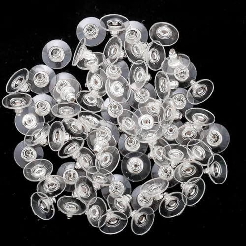 NHQZ 100 Pcs Ferma Orecchini In Silicone farfalline per orecchini farfalline per orecchini ferma orecchini Chiusure Per Orecchini Chiusure Orecchini Clip Trasparente von NHQZ