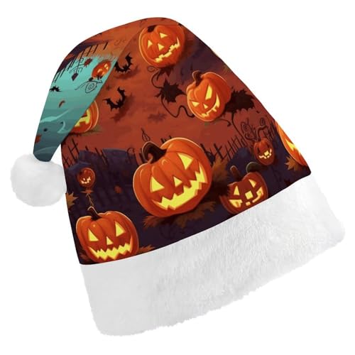 NHYDSPQ Weihnachtsmütze für Erwachsene, Halloween-Druck, Weihnachtsmütze, Unisex, bequeme Weihnachtsmütze von NHYDSPQ