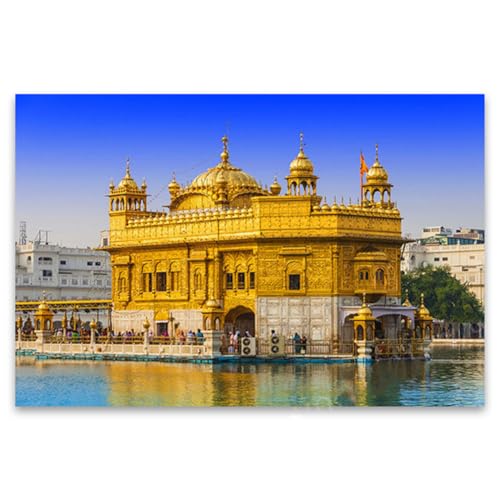 5D DIY Diamond Painting Set, Goldener Tempel Amritsar Diamantmalerei, Stickerei Strass Kreuzstich Kunst Handwerk Diamant Painting mit Zahlen für Erwachsene Kinder Wanddekoration Haus 25 x 40 cm von NHYXW