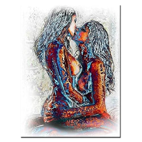 NHYXW 5D Diamond Painting Kit, sexy lesbische Küsse komplett DIY Diamantmalerei, Strass Stickerei Malerei Kreuzstich Kunst Handwerk für die Wanddekoration zu Hause 40 x 70 cm von NHYXW