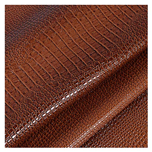 NIANTONG 138x100cm PU Kunstleder Stoff Polsterstoff Meterware Krokodilmuster-Kunstleder für Sofastuhl-Sitzbezug, DIY Crafts, Dekorationen(Color:brown7) von NIANTONG