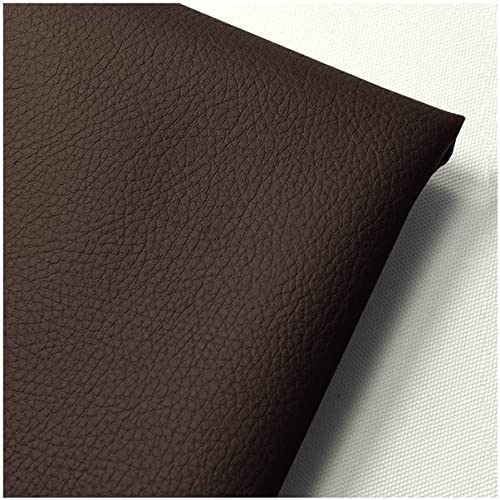 NIANTONG 160cm Breiter Kunstleder-Polsterstoff Meterware Litchi Texture Wasserdichtes Vinyl-Kunstleder für Autositze, Sofastuhlmöbel, Basteln(Color: Braun) von NIANTONG