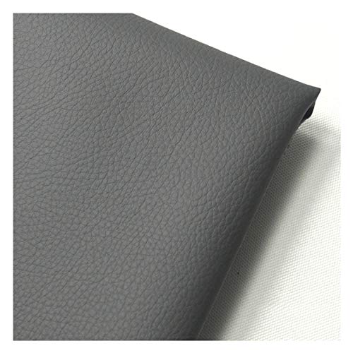 NIANTONG 160cm Breiter Kunstleder-Polsterstoff Meterware Litchi Texture Wasserdichtes Vinyl-Kunstleder für Autositze, Sofastuhlmöbel, Basteln(Color:grau) von NIANTONG