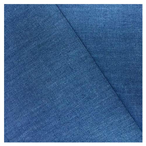 NIANTONG Gewaschener Denim Jeansstoff Meterware 150cm Breiter Leichter Kleidungsstoff aus 100% Baumwolle für Kleidung, Nähen Von Bastelarbeiten, Nicht Dehnbar(Color:Mittelblau) von NIANTONG