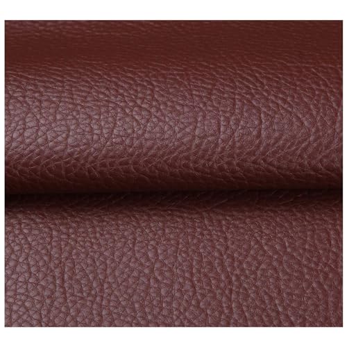 NIANTONG Kunstleder Polsterstoff Meterware Wildleder-Imitat Kaschiert Karo Polsterstoff Möbelstoff Premium Bezugsstoff Zum Polstern Und Beziehen 140cm Breit(Color:Braun) von NIANTONG